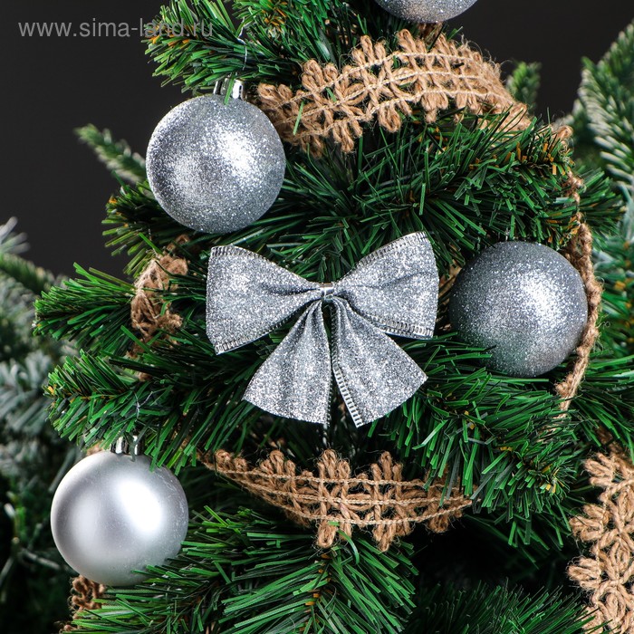 Бант новогодний, праздничный "Феерия", серебреный, 8 x 7 см
Бант новогодний, праздничный "Феерия", серебреный, 8 x 7 см