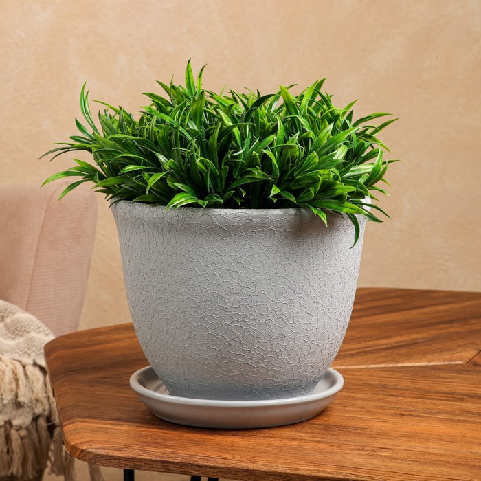 Горшок для цветов "Глория", шёлк, серый, 4 л
Горшок для цветов "Глория", шёлк, серый, 4 л