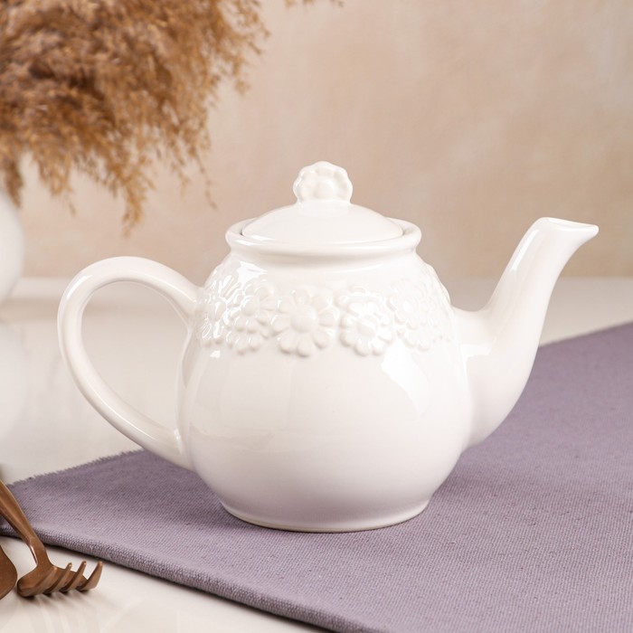 Чайник для заварки "Ромашка", белый, 0.9 л
Чайник для заварки "Ромашка", белый, 0.9 л