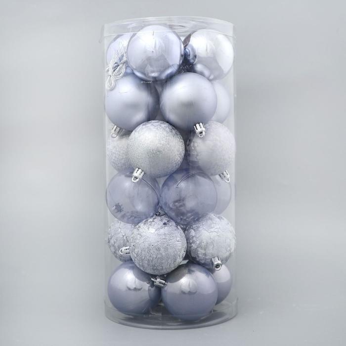 фото Набор шаров пластик d-6 см, 24 шт "воздушный перелив" зимнее волшебство