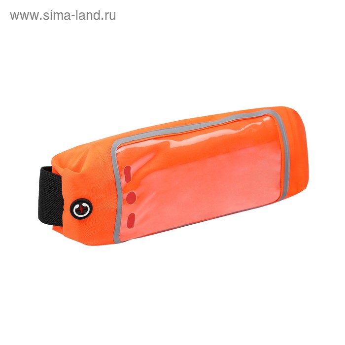 фото Спортивная сумка чехол на пояс luazon, управление телефоном, отсек на молнии, оранжевая