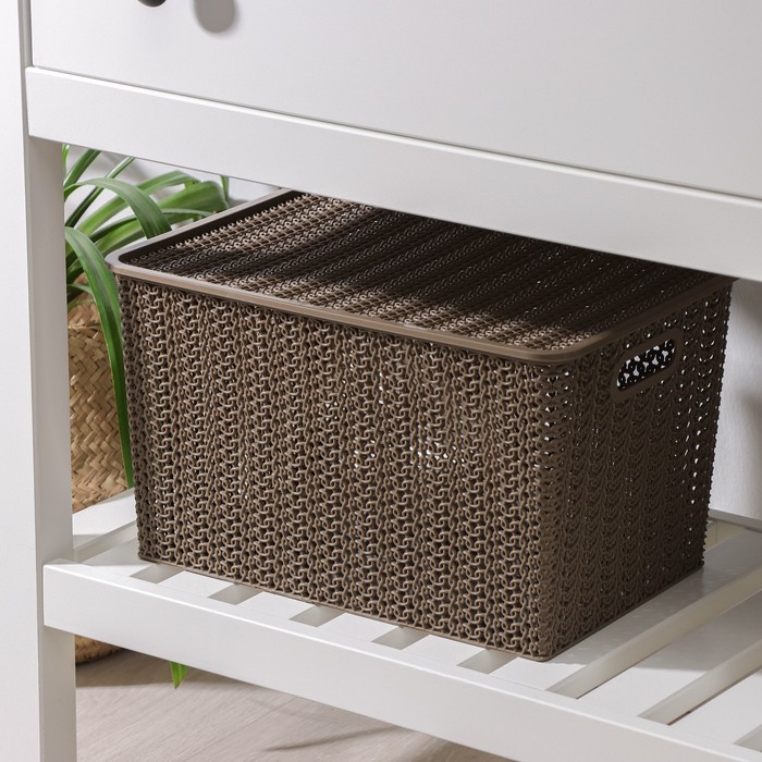 Корзина для хранения с крышкой «Вязь», 14 л, 35×24,5×20,5 см, цвет капучино
Корзина для хранения с крышкой «Вязь», 14 л, 35×24,5×20,5 см, цвет капучино