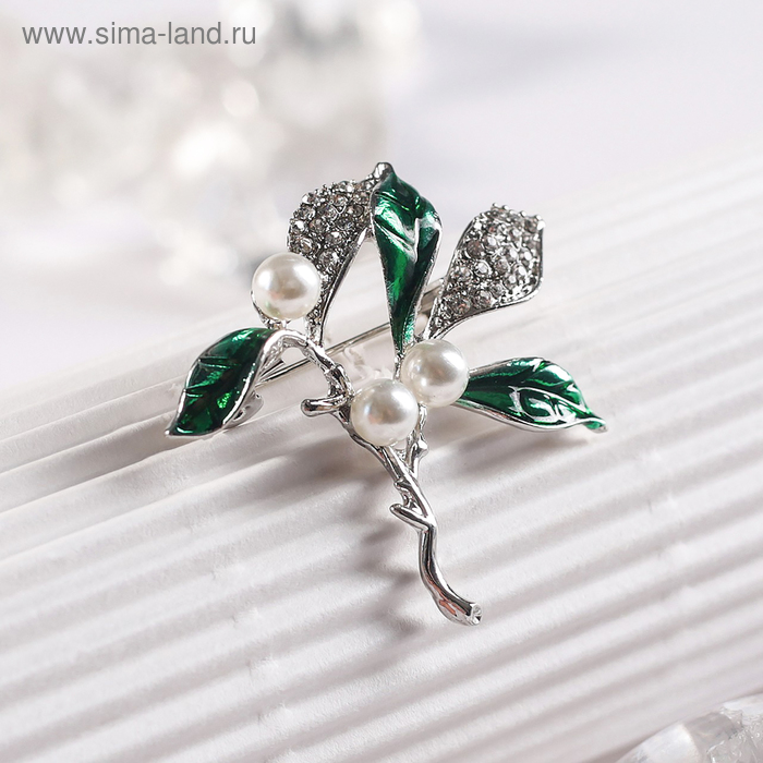 Брошь "Ягоды" черемухи, цвет бело-зеленый в серебре
Брошь "Ягоды" черемухи, цвет бело-зеленый в серебре