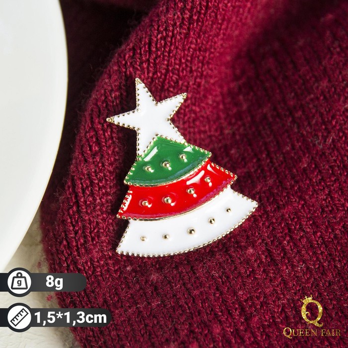 Значок новогодний "Ёлочка мини", цветной в золоте 
Значок новогодний "Ёлочка мини", цветной в золоте