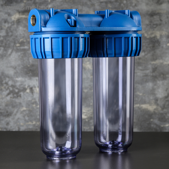 Корпус двойной АКВАПРО 10SL ХВС 1/2 3-х элемент, ключ и скоба, прозрачный
Корпус двойной АКВАПРО 10SL ХВС 1/2 3-х элемент, ключ и скоба, прозрачный