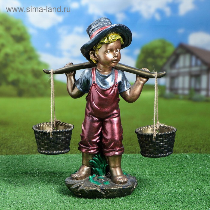 Садовая фигура "Мальчик с вёдрами", бронза, красный, 49 см
Садовая фигура "Мальчик с вёдрами", бронза, красный, 49 см