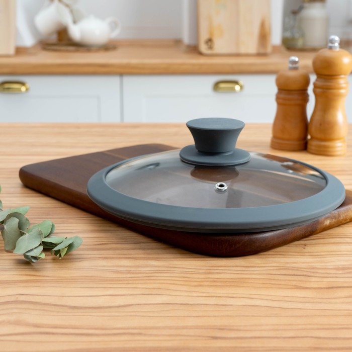 Крышка стеклянная с силиконом, d=20 см, цвет МИКС
Крышка стеклянная с силиконом, d=20 см, цвет МИКС