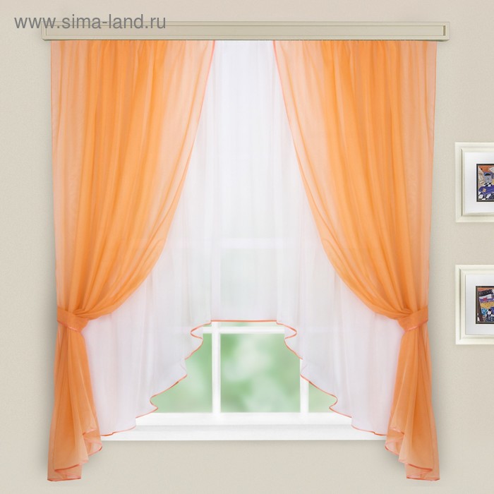 Комплект штор для кухни Шарм 285х160 см, персик-молочный, пэ 100%
Комплект штор для кухни Шарм 285х160 см, персик-молочный, пэ 100%
