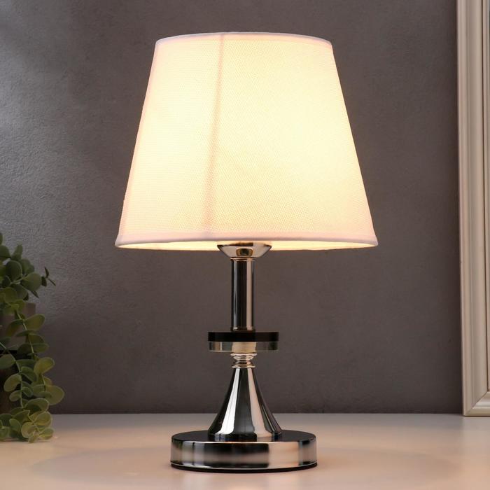 фото Лампа настольная "севилья" 1х40вт е27 хром 21х21х38 см risalux