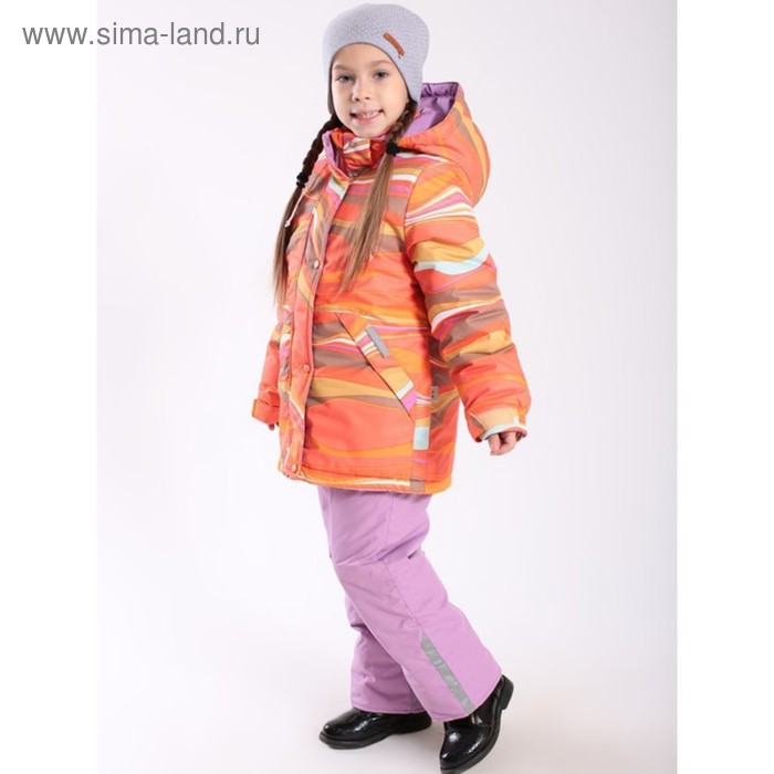 фото Комплект из куртки и полукомбинезона для девочек «кристи», рост 86 см, цвет коралловый emson kids