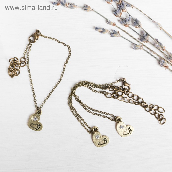 Набор браслетов детских «Сердце» 3 шт., латунь
Набор браслетов детских «Сердце» 3 шт., латунь