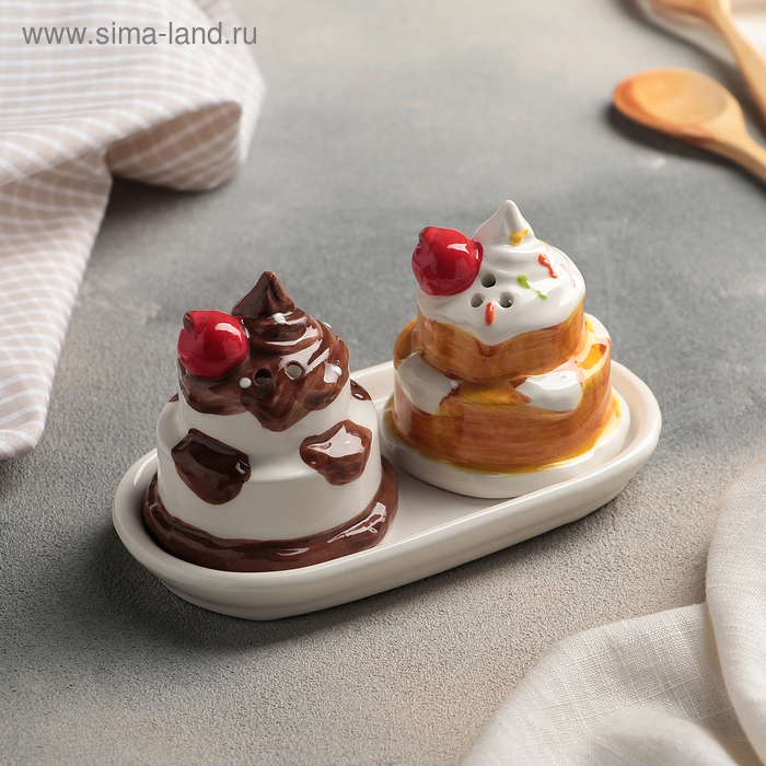 Набор для специй «Сладкоежка», 2 предмета: солонка и перечница, на подставке
Набор для специй «Сладкоежка», 2 предмета: солонка и перечница, на подставке