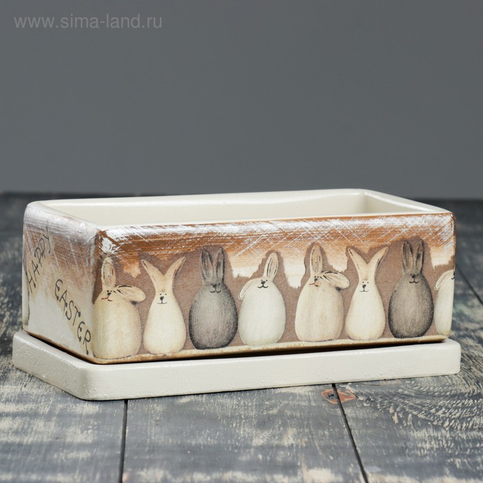 Горшок цветочный "Кактусник" кролики, 24*12/h9см
Горшок цветочный "Кактусник" кролики, 24*12/h9см