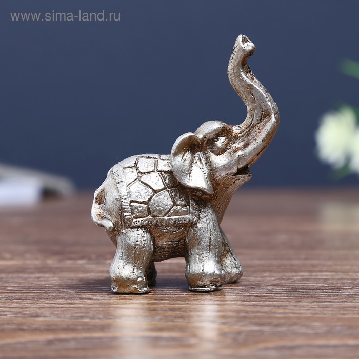 фото Сувенир полистоун "мини слоник в попоне-чешуе" 8х6,5х3 см