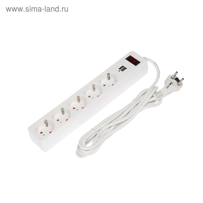 Сетевой фильтр с USB Smartbuy, 5 розеток, 3 м, 10 А, 2200 Вт, белый
Сетевой фильтр с USB Smartbuy, 5 розеток, 3 м, 10 А, 2200 Вт, белый