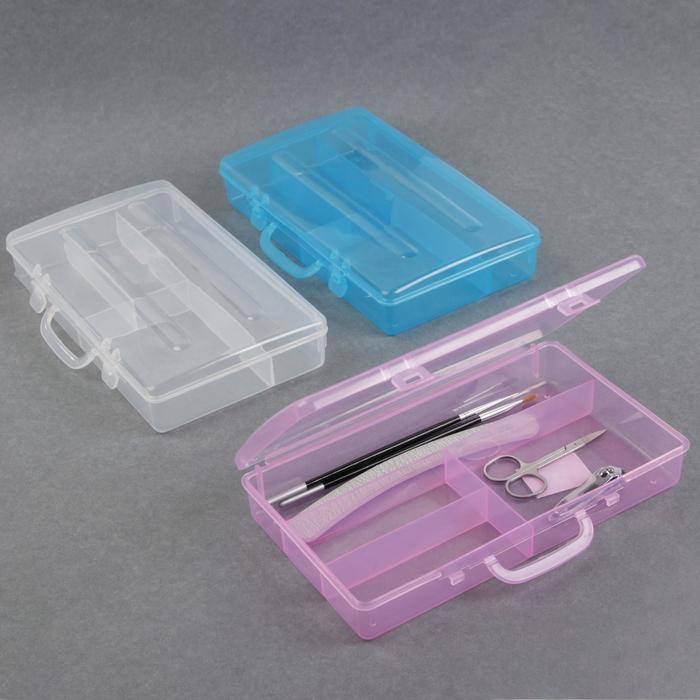 Контейнер для маникюрных/косметических принадлежностей, 4 ячейки, 23 × 13,5 × 4,4 см, цвет МИКС
Контейнер для маникюрных/косметических принадлежностей, 4 ячейки, 23 × 13,5 × 4,4 см, цвет МИКС