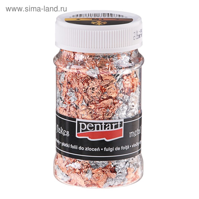 Поталь в хлопьях золото/медь, 100 мл, Pentart, ассорти