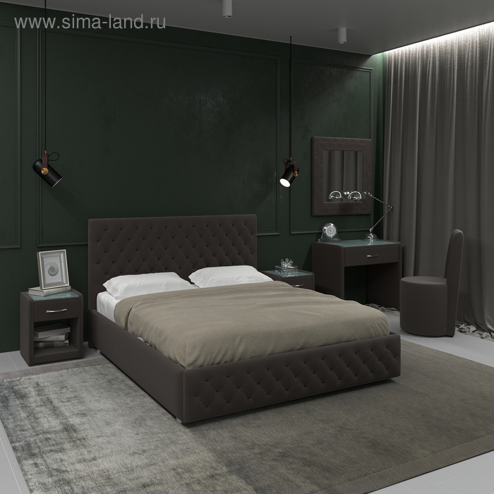 фото Кровать «купол тысячелетия» с пм, 160 × 200 см, ортопед. основание, цвет bravo dark brown архитектория