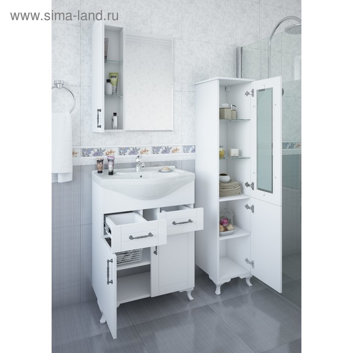 фото Пенал глория белый матовый, правый sanflor