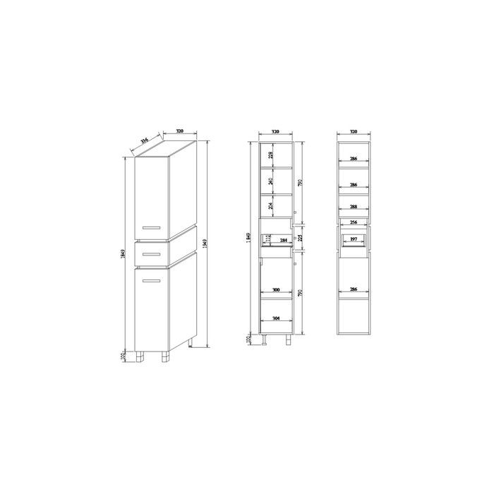 фото Пенал техас 60 венге/орегон, левый sanflor