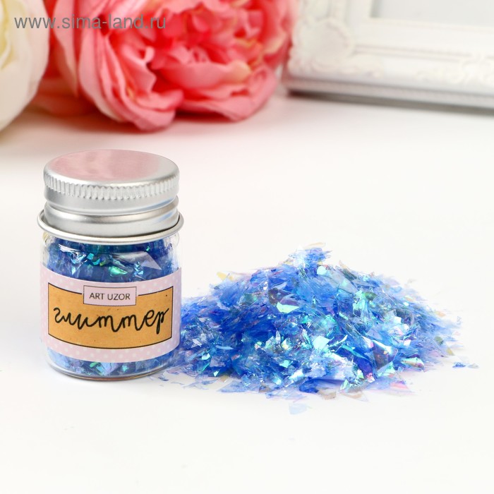 Глиттер в баночке «Голубые хлопья», 4,2 х 2,8 х 2,8 см 
Глиттер в баночке «Голубые хлопья», 4,2 х 2,8 х 2,8 см