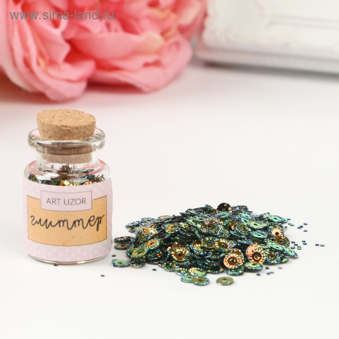 Пайетки в баночке «Черно-зеленая», 4 х 2 х 2 см 
Пайетки в баночке «Черно-зеленая», 4 х 2 х 2 см