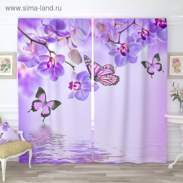 Фотошторы «Бабочки у воды с орхидеями», размер 145 х 260 см, габардин
Фотошторы «Бабочки у воды с орхидеями», размер 145 х 260 см, габардин
