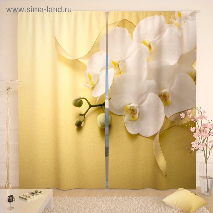 Фотошторы «Белая орхидея на желтом», размер 145 х 260 см, блэкаут
Фотошторы «Белая орхидея на желтом», размер 145 х 260 см, блэкаут