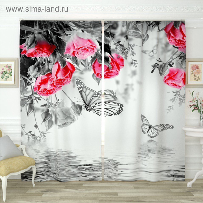 Фотошторы «Бабочки у воды черно-белые», размер 145 х 260 см, блэкаут
Фотошторы «Бабочки у воды черно-белые», размер 145 х 260 см, блэкаут
