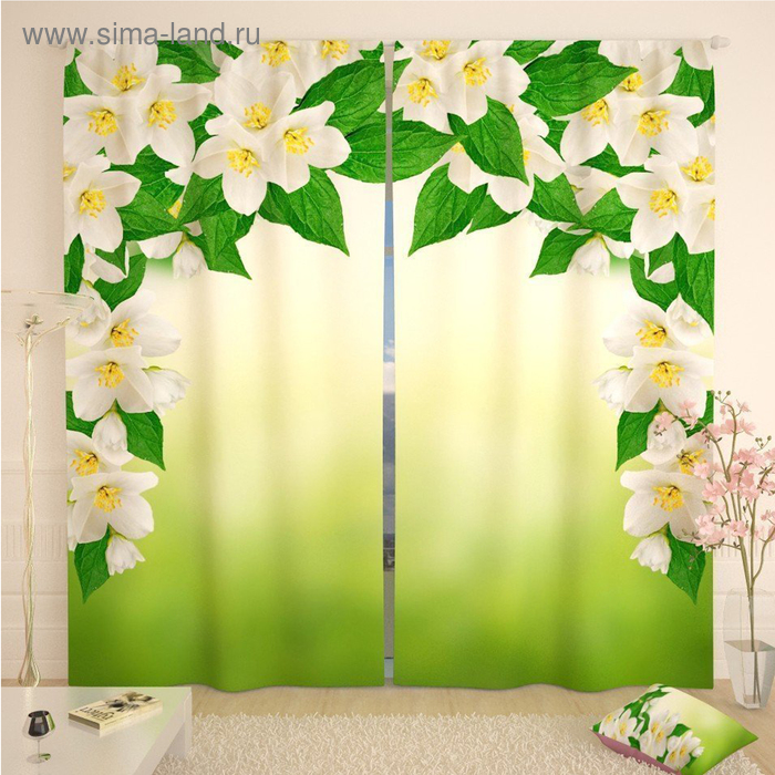 Фотошторы «Объятие жасмина», размер 145 х 260 см, габардин
Фотошторы «Объятие жасмина», размер 145 х 260 см, габардин