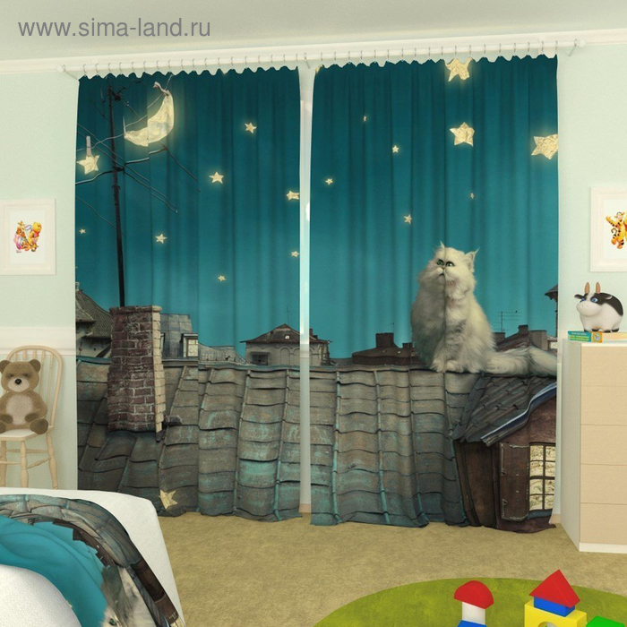 Фотошторы «Кот на крыше», размер 145 х 260 см, блэкаут
Фотошторы «Кот на крыше», размер 145 х 260 см, блэкаут