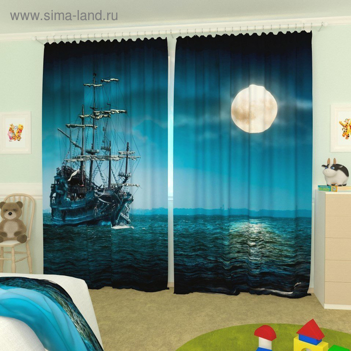 Фотошторы «Фрегат в ночи», размер 145 х 260 см, блэкаут
Фотошторы «Фрегат в ночи», размер 145 х 260 см, блэкаут