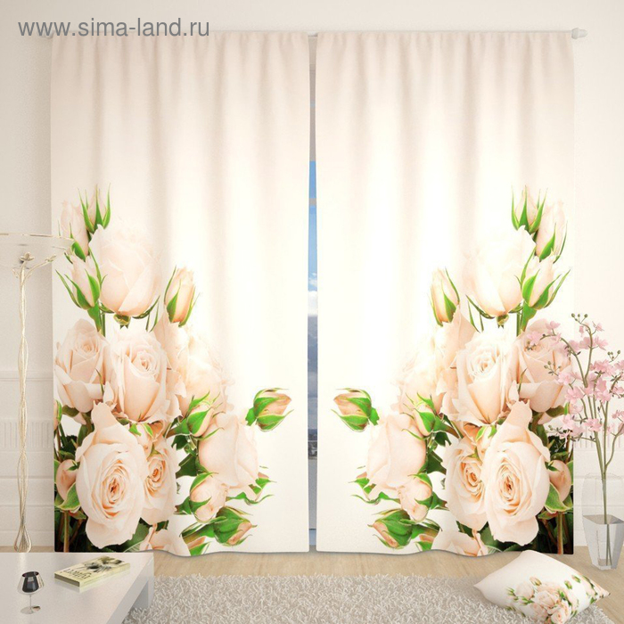 Фотошторы «Нежный букет роз», размер 145 х 260 см, габардин
Фотошторы «Нежный букет роз», размер 145 х 260 см, габардин