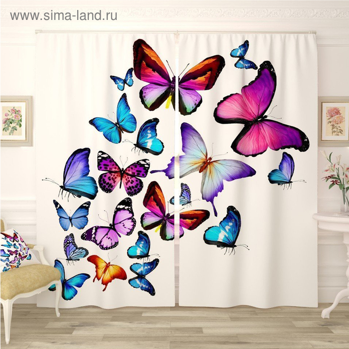 Фотошторы «Яркие бабочки 4», размер 145 х 260 см, блэкаут
Фотошторы «Яркие бабочки 4», размер 145 х 260 см, блэкаут