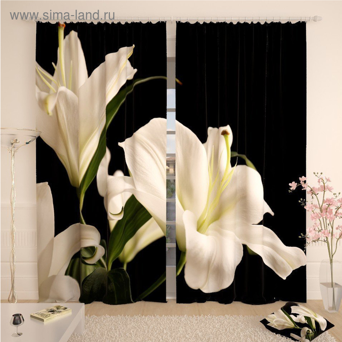 Фотошторы «Белые лилии в ночи», размер 145 х 260 см, габардин
Фотошторы «Белые лилии в ночи», размер 145 х 260 см, габардин