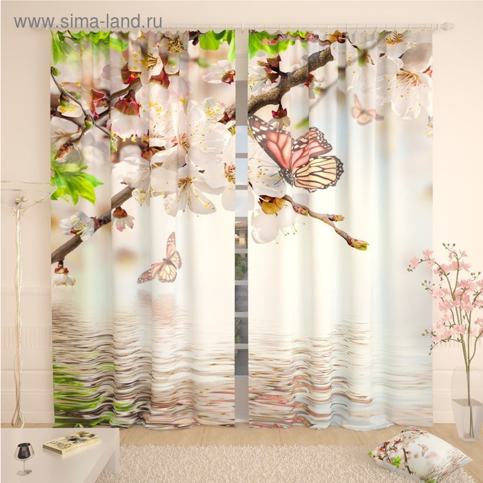 Фотошторы «Бабочки на вишне», размер 145 х 260 см, габардин
Фотошторы «Бабочки на вишне», размер 145 х 260 см, габардин