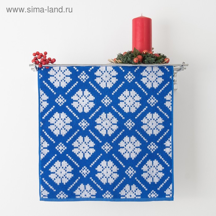 фото Полотенце махровое privilea славянка 50х90 см, синий, хлопок 100%