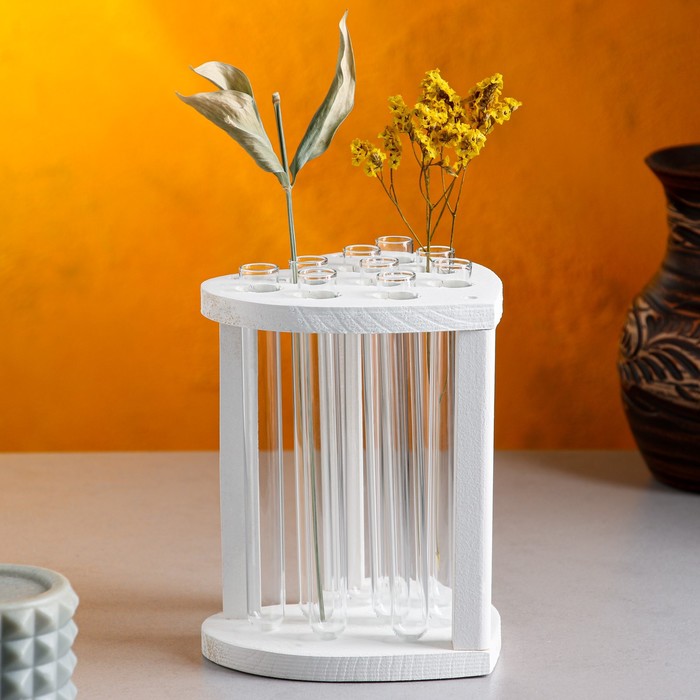 Кашпо деревянное 13×12×16 см с 9 колбами "Сердце", белый Дарим Красиво
Кашпо деревянное 13×12×16 см с 9 колбами "Сердце", белый Дарим Красиво