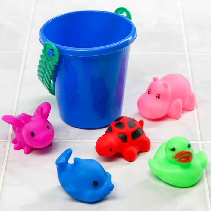 Набор игрушек для игры в ванне: ведерко + 3 пвх игрушки, виды и цвет МИКС
Набор игрушек для игры в ванне: ведерко + 3 пвх игрушки, виды и цвет МИКС