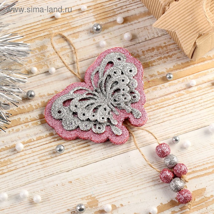 Украшение ёлочное "Бабочка" 10х7 см, серебристо-розовый
Украшение ёлочное "Бабочка" 10х7 см, серебристо-розовый