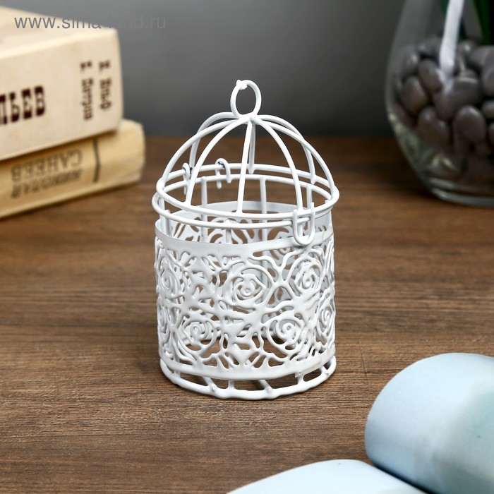 Сувенир металл "Белая клетка с розами" 10х6х6 см
Сувенир металл "Белая клетка с розами" 10х6х6 см