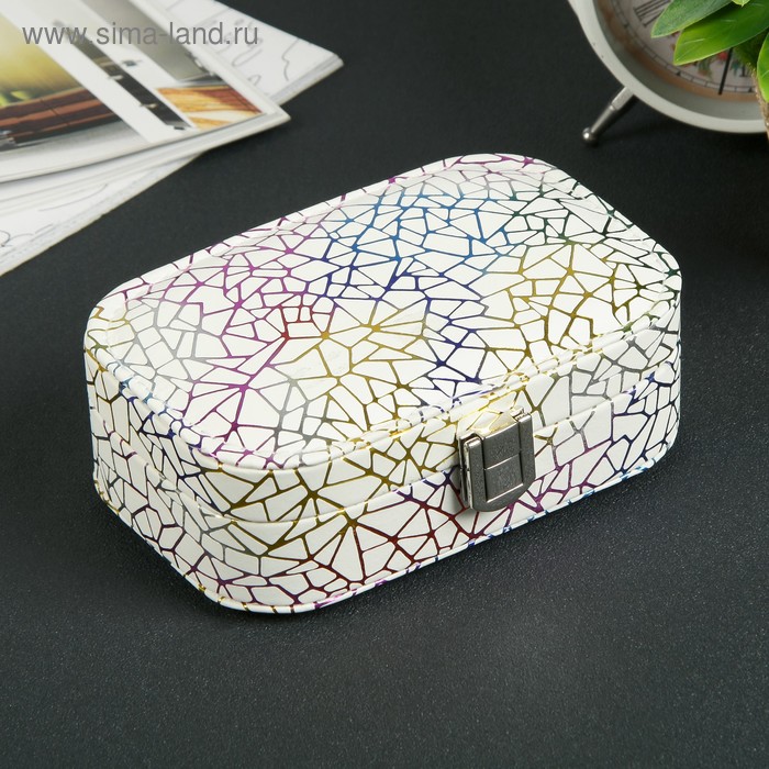 Шкатулка кожзам для украшений "Разноцветная паутина на белом" 5х15х10 см
Шкатулка кожзам для украшений "Разноцветная паутина на белом" 5х15х10 см