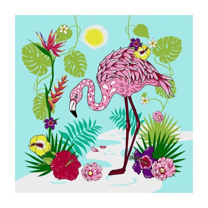 фото Разделочная доска-подставка «фламинго», 18×18 см, цвет микс мультидом
