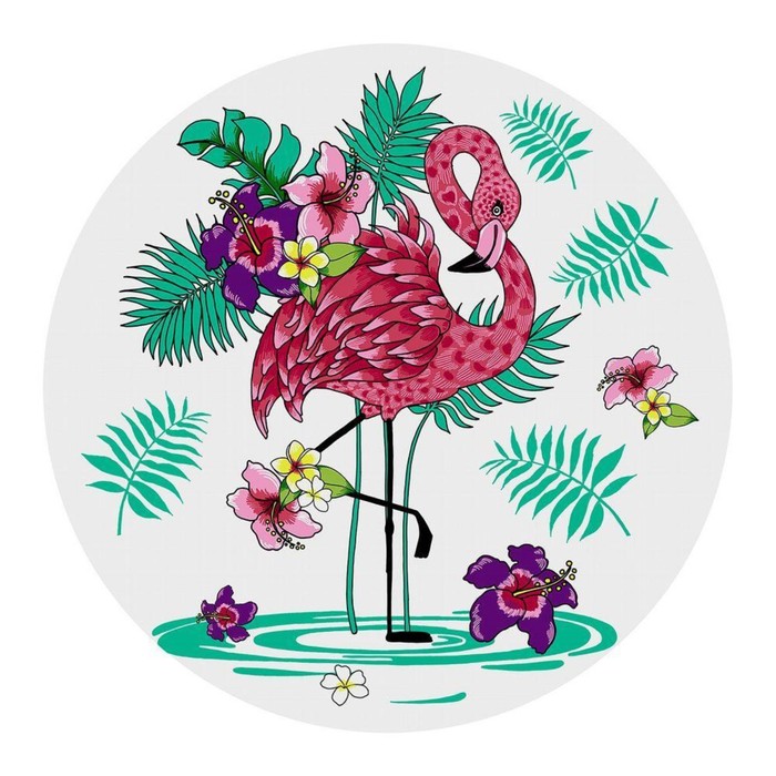 фото Разделочная доска-подставка «фламинго», d=20 см, цвет микс мультидом