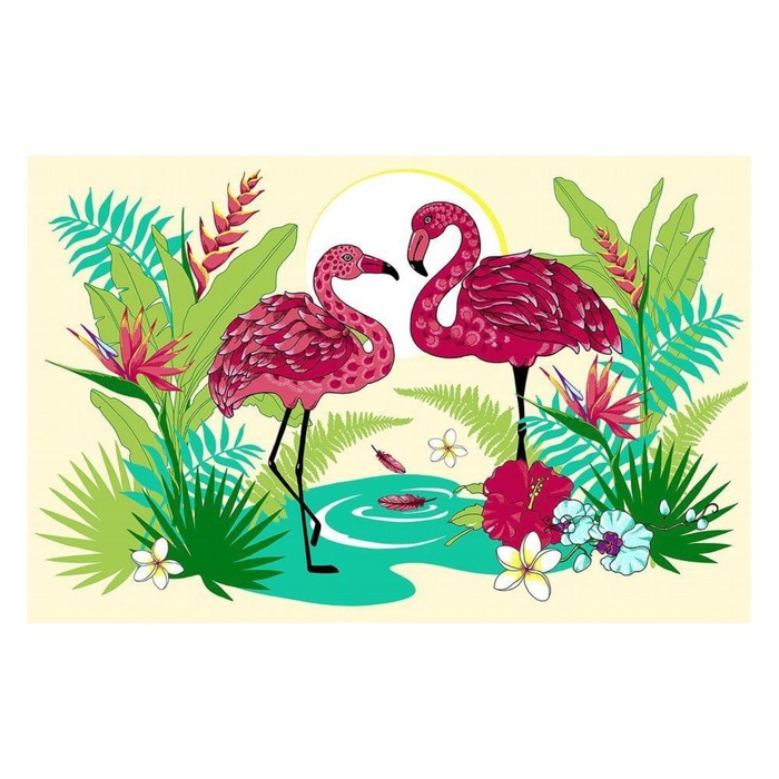 фото Разделочная доска-подставка «фламинго», 18×28 см, цвет микс мультидом