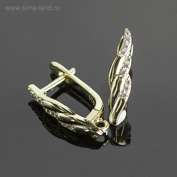 Швензы родированные "Крылья", цвет белый в золоте 
Швензы родированные "Крылья", цвет белый в золоте