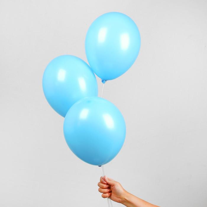 фото Шар латексный 12", пастель, набор 50 шт., цвет голубой globos festival s.a.