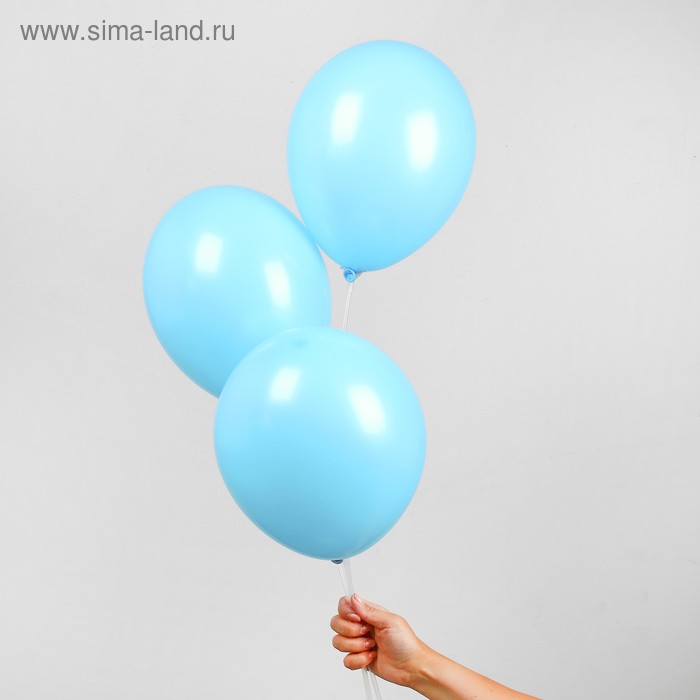 фото Шар латексный 10", пастель, набор 25 шт., цвет светло-голубой globos festival s.a.