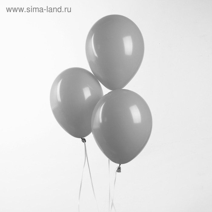 фото Шар латексный 10", пастель, набор 25 шт., цвет серый globos festival s.a.