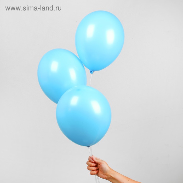 фото Шар латексный 14", пастель, набор 25 шт., цвет голубой globos festival s.a.